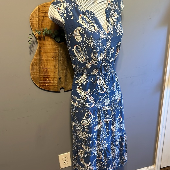 Daniel Rainn blue and paisley sleeveless day dress large NWOT - Picture 6 of 10